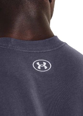 Лонгслів Under Armour логотип сірий кежуали бавовна, трикотаж