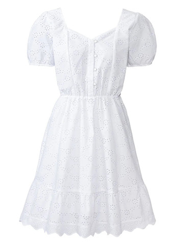 Белое кэжуал платье клеш Esmara с геометрическим узором