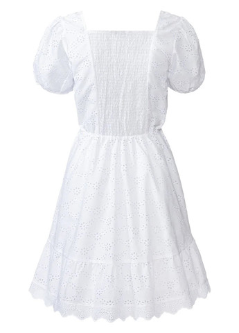 Белое кэжуал платье клеш Esmara с геометрическим узором