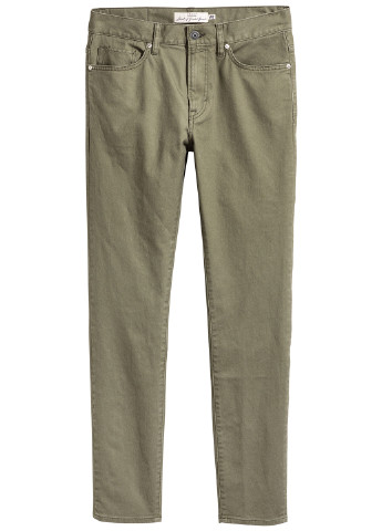 Бледно-зеленые демисезонные зауженные джинсы H&M