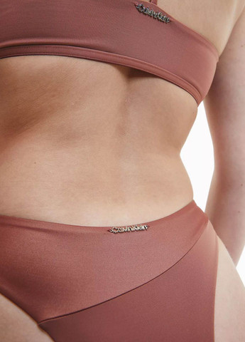 Коричневый летний купальник (лиф, трусики) раздельный, топ Calvin Klein