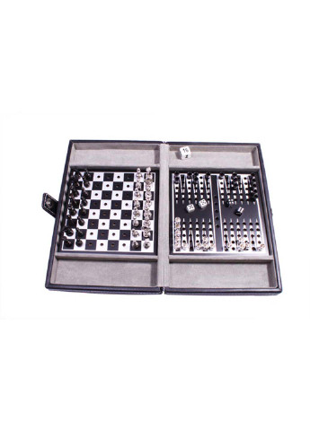 Дорожній набір в шкіряному кейсі Шахи шашки нарди Duke 17.5 х 11 х 3.5 (232007833)