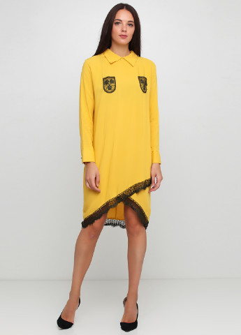 Жовтий кежуал сукня без підкладу Khaleesi однотонна
