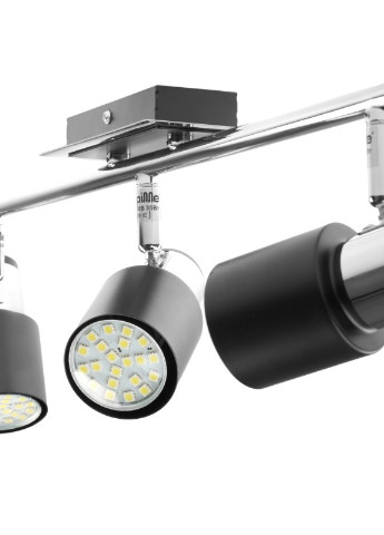 Светильник настенно-потолочный спот поворотный накладной HTL-178/3 GU10 CH+BK Brille (253893499)