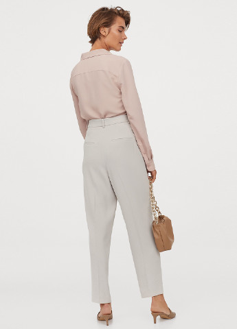 Серо-бежевые классические демисезонные зауженные брюки H&M