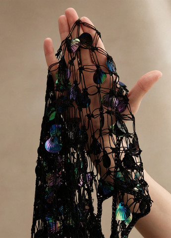 Чорна коктейльна, вечірня, пляжна сукня SHEIN однотонна