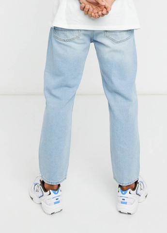 Голубые демисезонные прямые, регюлар фит джинсы Asos