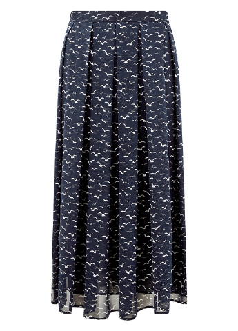Темно-синяя кэжуал с рисунком юбка Oodji миди
