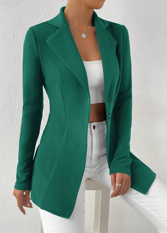 Зеленый женский жакет SHEIN однотонный - демисезонный
