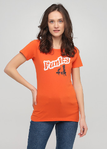 Оранжевая кэжуал футболка Hanes
