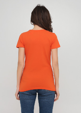 Оранжевая летняя футболка Hanes