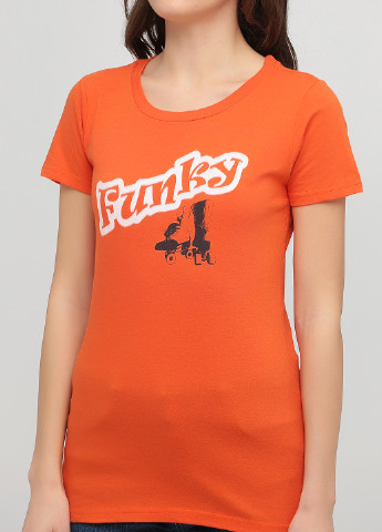 Оранжевая летняя футболка Hanes