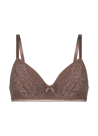 Розово-коричневый бралетт бюстгальтер Hunkemoller без косточек полиамид