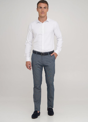 Серо-синие классические демисезонные классические, зауженные брюки Trend Collection