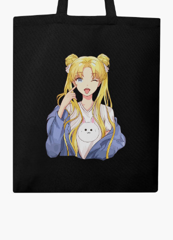 Еко сумка шоппер Сейлор Мун (Sailor Moon) на блискавці (9227-2925-BKZ) MobiPrint (236265437)