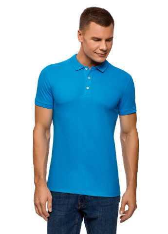 Голубой футболка-поло для мужчин Oodji