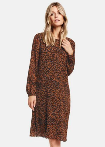 Коричневое кэжуал платье Gerry Weber леопардовый