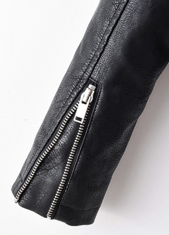 Чорна демісезонна куртка жіноча в байкерському стилі зі штучної шкіри extreme Berni Fashion 55545