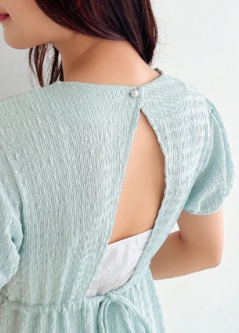 Светло-голубое кэжуал платье а-силуэт SHEIN однотонное