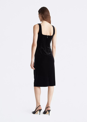 Чорна кежуал, коктейльна сукня футляр Calvin Klein однотонна