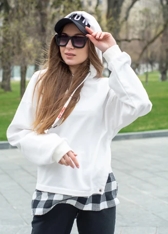 Худи oversize жіноче біле "SPIDER" InRed (255925480)