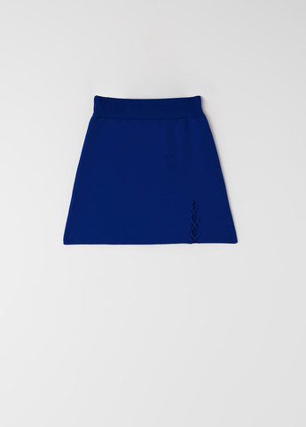 Синяя кэжуал однотонная юбка Mohito а-силуэта (трапеция)