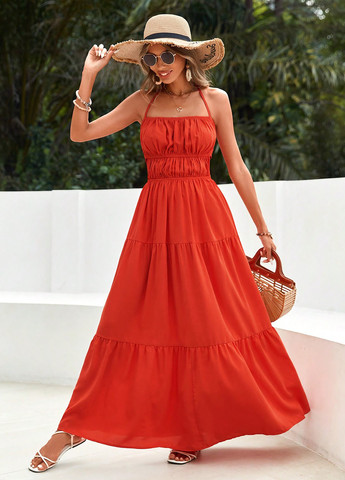 Летний женский сарафан SHEIN однотонный