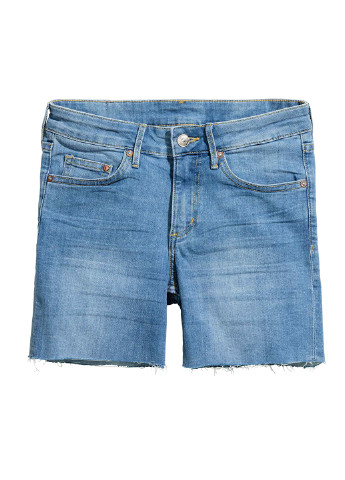 Шорты H&M однотонные голубые джинсовые