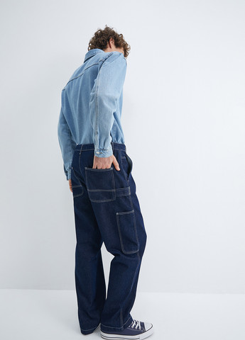 Синие демисезонные прямые, карго джинсы KOTON