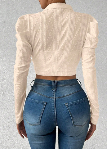 Бежевый женский жакет SHEIN однотонный - демисезонный