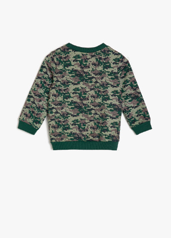 KOTON свитшот надпись хаки кэжуал хлопок, трикотаж