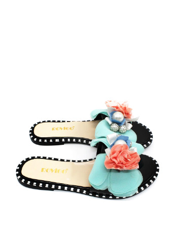 Голубые шлепанцы Rovigo с аппликацией