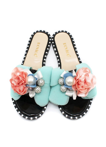 Голубые шлепанцы Rovigo с аппликацией