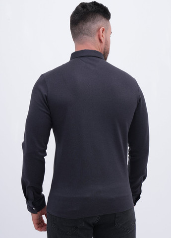 Темно-серая классическая, кэжуал рубашка однотонная Trend Collection