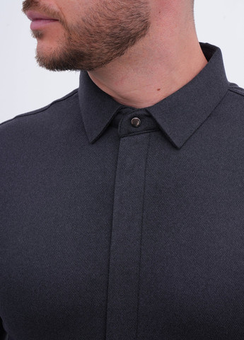 Темно-серая классическая, кэжуал рубашка однотонная Trend Collection