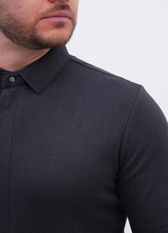 Темно-серая классическая, кэжуал рубашка однотонная Trend Collection