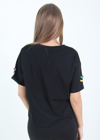 Черная летняя футболка Ladies Fasfion