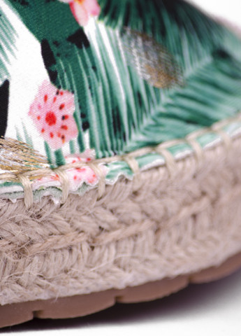 Зеленые эспадрильи Seastar с цветами на плетеной подошве