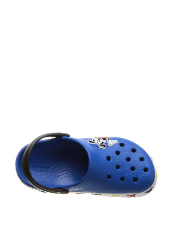 Синие сабо Crocs с перфорацией, с аппликацией