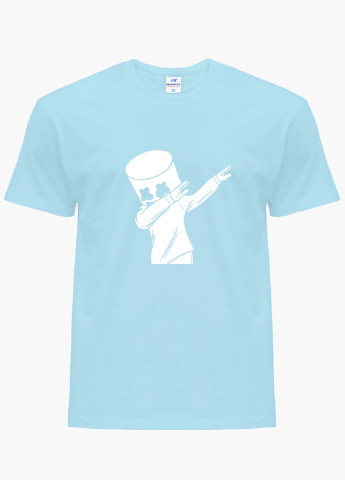 Блакитна демісезонна футболка дитяча маршмелло фортнайт (marshmello fortnite) (9224-1330) MobiPrint