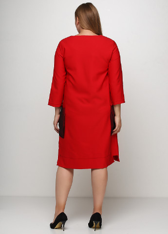 Красное кэжуал платье с длинным рукавом Mira mia с логотипом