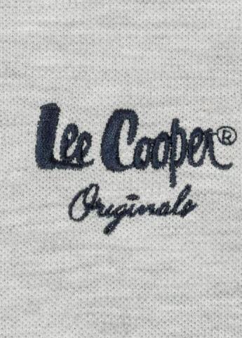 Светло-серая футболка-поло для мужчин Lee Cooper с логотипом