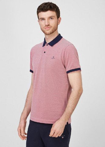 Розовая футболка-поло для мужчин Gant однотонная