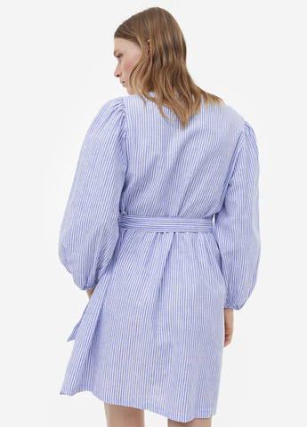 Комбинированное кэжуал платье на запах H&M в полоску