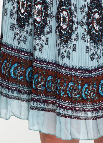 Бирюзовая кэжуал с орнаментом юбка Whole Folks плиссе