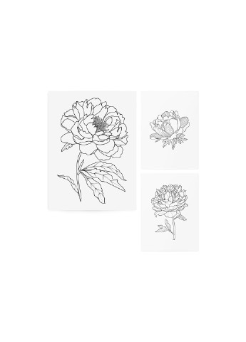 Временные тату "Graphic Flowers Set" TATTon.me (254255559)