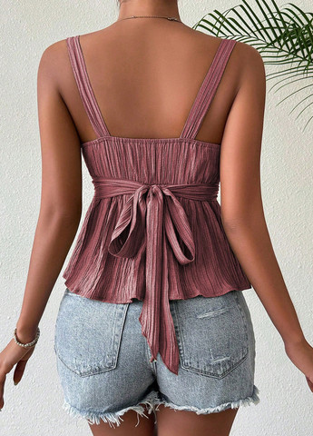 Рожево-лілова блуза з баскою SHEIN