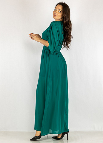 Зеленое кэжуал, вечернее платье в стиле ампир Time of Style однотонное