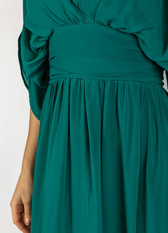Зелена кежуал, вечірня сукня в стилі армпір Time of Style однотонна