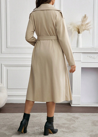 Плащ для беременных SHEIN тренчкот на пуговицах демисезон (338187220)